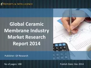 R&I: Ceramic Membrane Industry Market - Size, Share, 2014