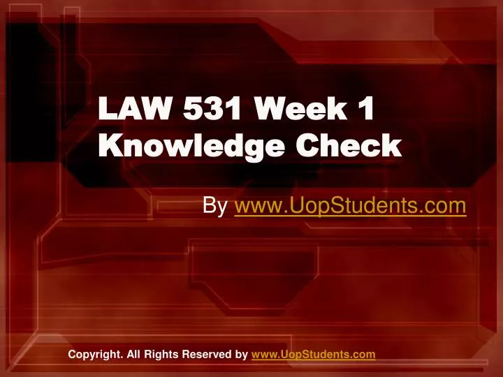 law 531 week 1 knowledge check