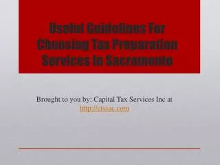 Useful Guidelines For Choosing Tax Preparation Services In S