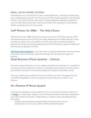 SMALL OFFICE PHONE SYSTEMS