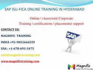 Sap isu fica online training