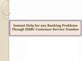 Instant Help for any Banking Problems Though HSBC Customer S
