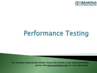 What is performance testing?