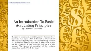 An Introduction To Basic Accounting Outsourcing Principles