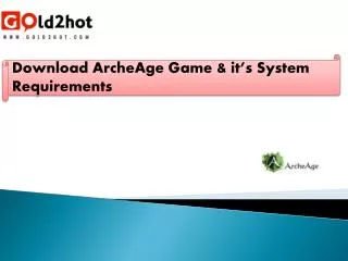 Download ArcheAge Game & it’s System Requirements