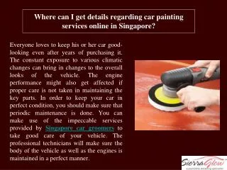 Where can I get details regarding car painting services onli