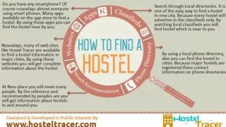 How to find a hostel – Hostel Tracer