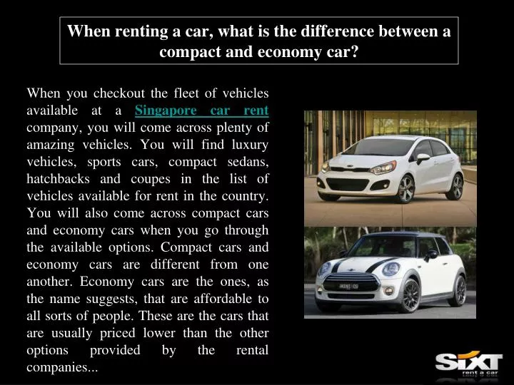 when renting a car what is the difference between a compact and economy car