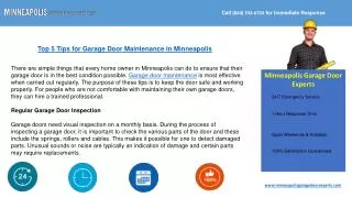 Minneapolis Garage Door Experts at Your Service