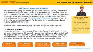 Garage Door Maintenance and Repair Services – Orange County,