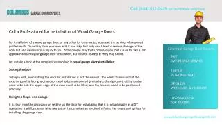 Call a Professional for Installation of Wood Garage Doors