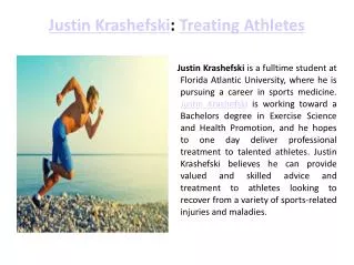 Justin Krashefski Treating Athlet