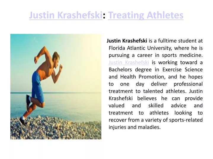 justin krashefski treating athletes
