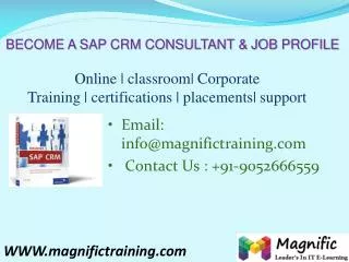 SAP CRM ONLINE TRAINING IN USA