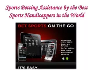Sports Betting Assistance by the Best Sports Handicappers