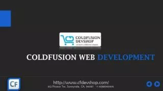 COLDFUSION WEB DEVELOPMENT