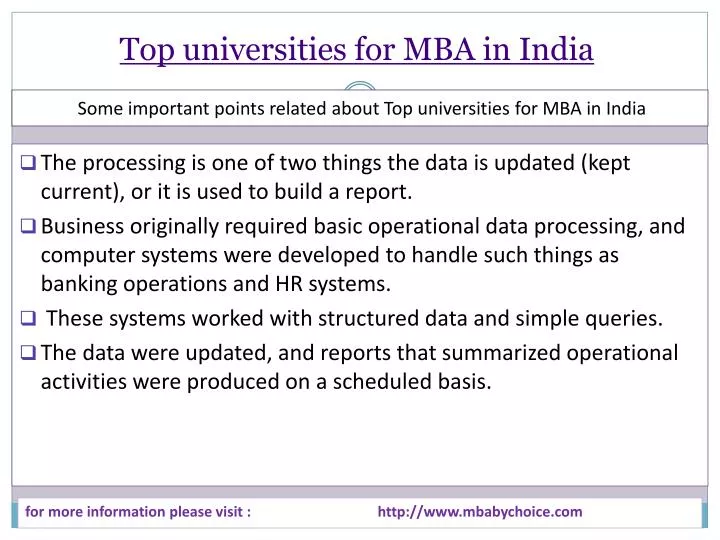 top universities for mba in india