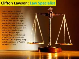 Clifton Lawson: Law Specialist