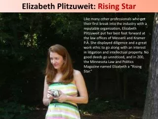 Elizabeth Plitzuweit: Rising Star