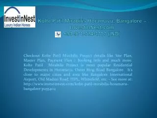 Kolte Patil Mirabilis Horamavu , Bangalore – InvestInNest.co
