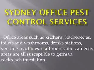 Sydney Office Pest Control Services