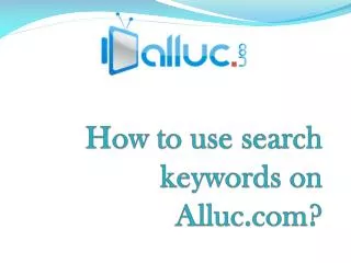 How to use search keywords on alluc?