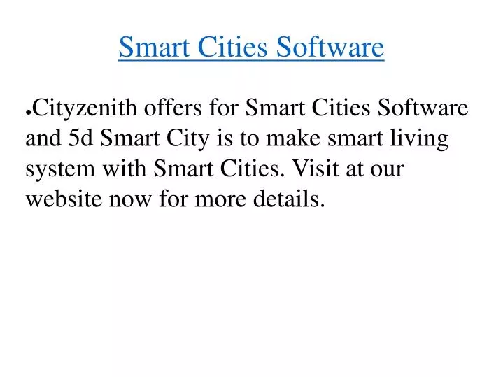 smart cities software