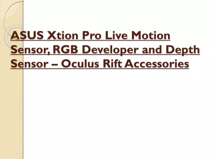 asus xtion pro live motion sensor rgb developer and depth sensor oculus rift accessories