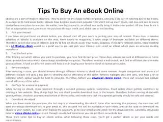 Tips To Buy An eBook Online
