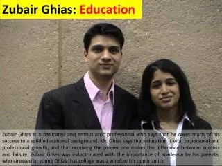 Zubair Ghias: Education