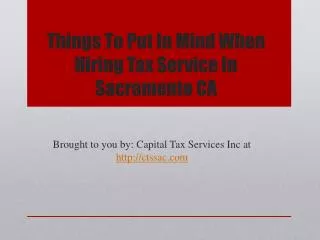 Things To Put In Mind When Hiring Tax Service In Sacramento