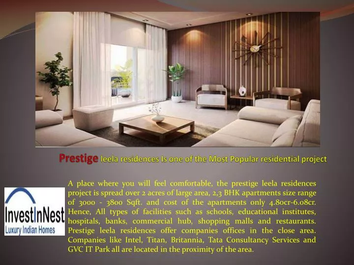 prestige leela residences is one of the most popular residential project