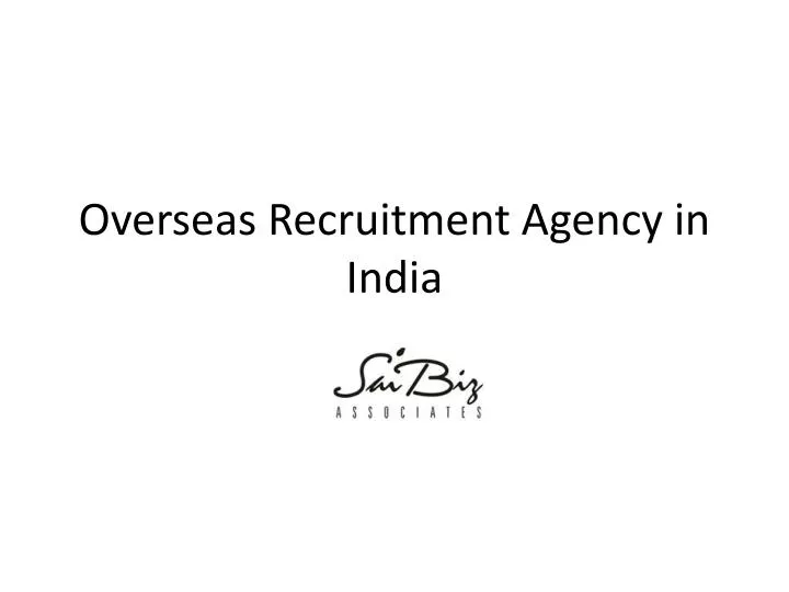 overseas recruitment agency in india