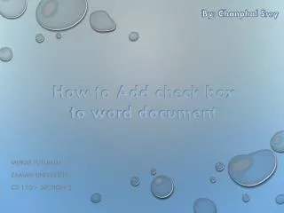 How to Add Check Boxes to Word Document