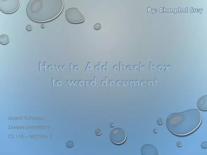 how to add check box to word document