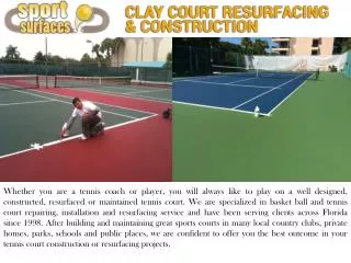 Tennis Court Construction and Resurfacing in Florida