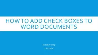 How to make checkbar in MS word