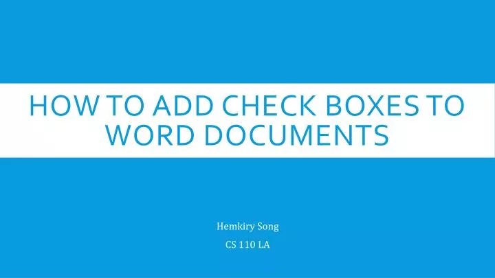 how to add check boxes to word documents