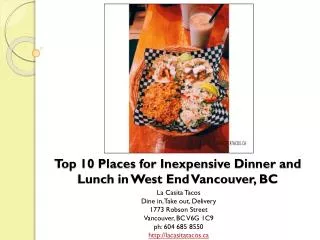 Top 10 Places for Inexpensive Dinner & Lunch in Vancouver BC