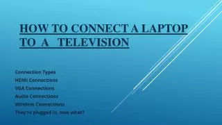 Connect a Laptop to a Television