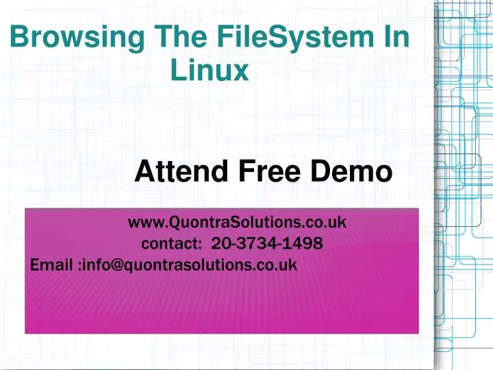 browsing the filesystem in linux attend free demo