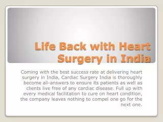 Life Back with Heart Surgery in India