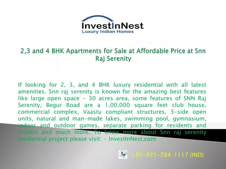 2 3 and 4 bhk apartments for sale at affordable price at snn raj serenity