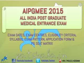 AIPGMEE 2015 Entrance Exam Dates|Government Medical Colleges
