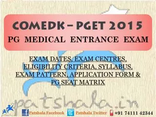 COMED-K PGET 2015 Entrance Exam Dates|Private Medical Colleg
