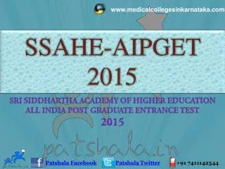 SSAHE–AIPGET 2015 PG Medical Entrance Exam Details