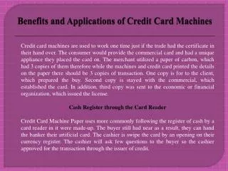 Benefits and Applications of Credit Card Machines