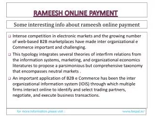The Best Deal About Rameesh Online Payment