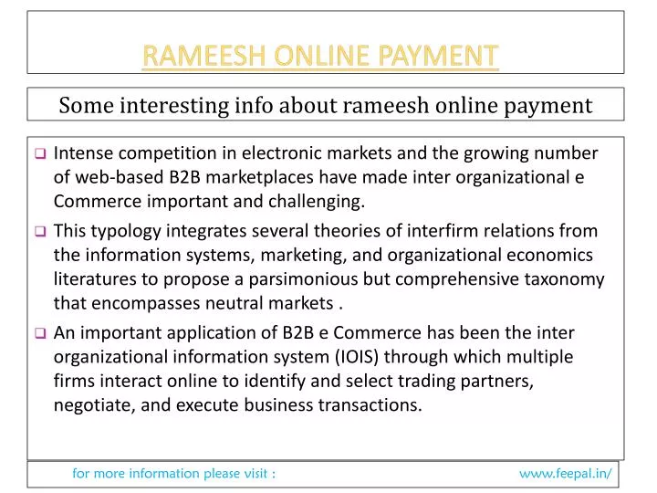 rameesh online payment