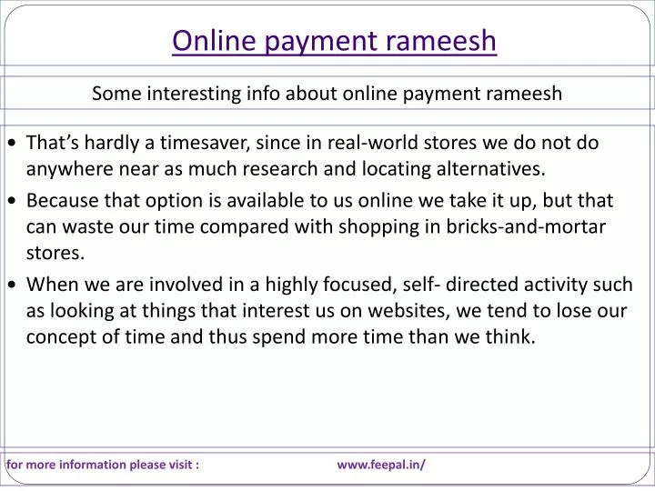 online payment rameesh